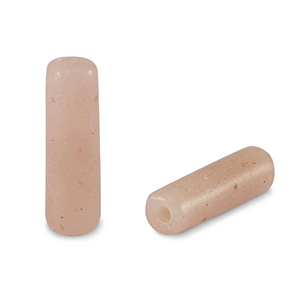 Kralen natuursteen rozenkwarts tubes Pink
