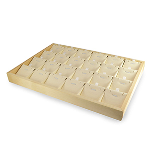 Sieraden display 24 vaks voor diverse sieraden Natural-beige