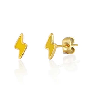 Oorbellen / oorstekers van Stainless steel Roestvrij staal (RVS) thunder Goud-geel