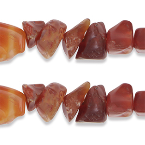 Chips stone kraal agaat Dark sunrise orange