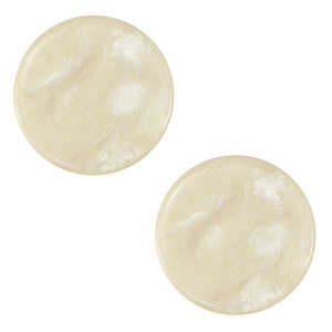 12 mm platte Polaris Elements cabochon Jais Prosecco white