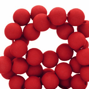 6 mm kralen van acryl Crimson red