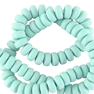 Polymeer kraal rondellen 7mm Light blue