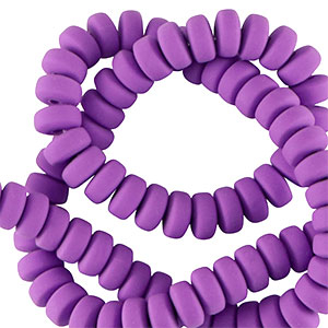 Polymeer kraal rondellen 7mm Deep purple