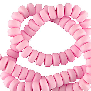 Polymeer kraal rondellen 7mm Pure pink