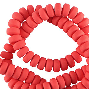 Polymeer kraal rondellen 7mm Red
