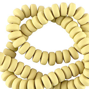 Polymeer kraal rondellen 7mm Suntan yellow