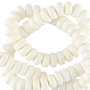 Polymeer kraal rondellen 7mm White
