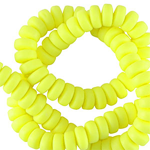 Polymeer kraal rondellen 7mm Neon yellow