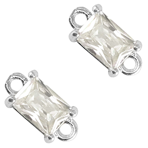 Crystal glas tussenstukken rectangle Crystal-silver
