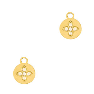Bedels van Stainless steel Roestvrij staal (RVS) flower Gold