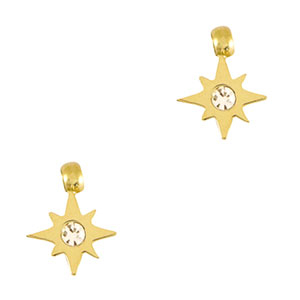 Bedels van Stainless steel Roestvrij staal (RVS) star Gold