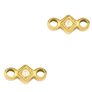 Bedels van Stainless steel Roestvrij staal (RVS) tussenstuk rhombus Gold