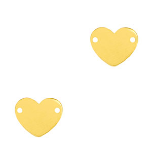 Bedels van Stainless steel Roestvrij staal (RVS) tussenstuk heart Gold