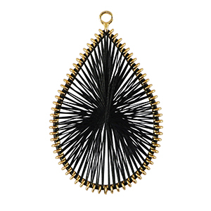 Gehaakte hangers met macram&eacute; draad druppel Gold-black