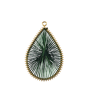 Gehaakte hangers met macram&eacute; draad druppel Dark green
