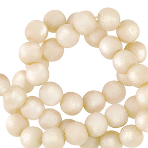 Super Polaris Apaco kralen 6 mm rond matt Prosecco white