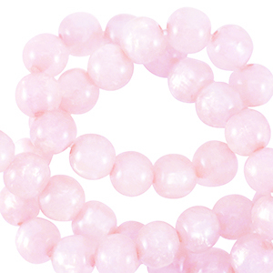 Polaris kralen 6mm rond Mosso Lotus pink
