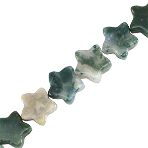 Kralen natuursteen star Clover green