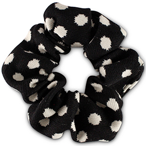 Scrunchie haarelastiek dots Black-white