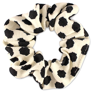 Scrunchie haarelastiek dots White-black