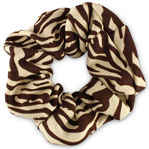 Scrunchie haarelastiek zebra print Cashmere white-brown