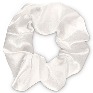 Scrunchie silky haarelastiek Off white