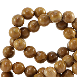 Kralen natuursteen calciet en marmer 6mm Golden brown