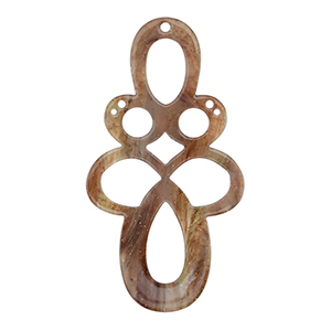 Hangers van resin barok glitter Multicolor brown