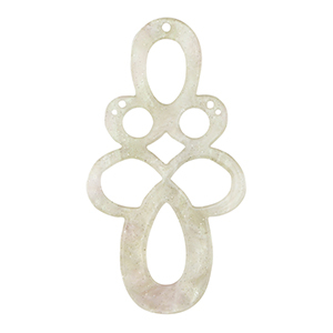 Hangers van resin barok glitter Cashmere white