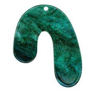 Hangers van resin organic glitter Multicolor green