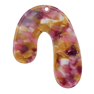 Hangers van resin organic Pink-purple gold