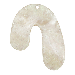 Hangers van resin organic glitter Cashmere white