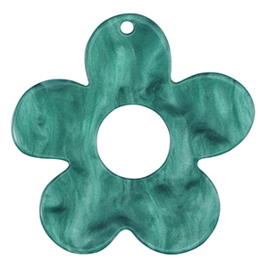 Hangers van resin bloem Petrol blue