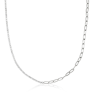 Kettingen van Stainless steel Roestvrij staal (RVS) Zilver-crystal