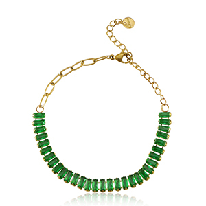 Armbanden van Stainless steel Roestvrij staal (RVS) Goud-green