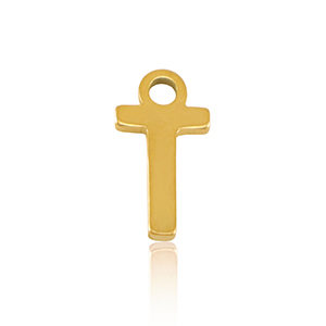 Bedels van Stainless steel Roestvrij staal (RVS) initial T Gold
