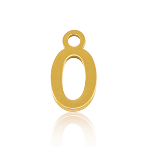 Bedels van Stainless steel Roestvrij staal (RVS) initial O Gold