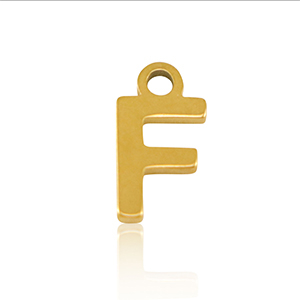 Bedels van Stainless steel Roestvrij staal (RVS) initial F Gold