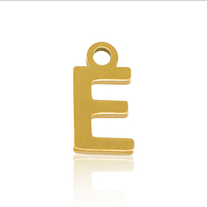 Bedels van Stainless steel Roestvrij staal (RVS) initial E Gold