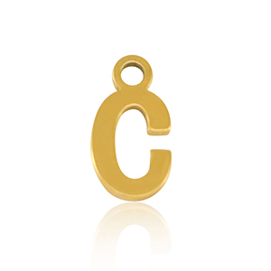 Bedels van Stainless steel Roestvrij staal (RVS) initial C Gold
