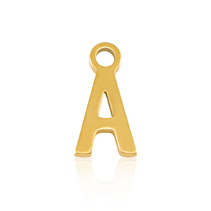 Bedels van Stainless steel Roestvrij staal (RVS) initial A Gold