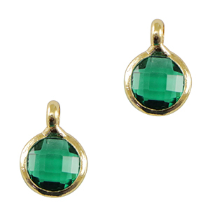 Hanger van crystal glas 7mm Green-gold