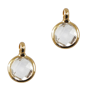 Hanger van crystal glas 7mm Crystal-gold