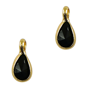 Hanger van crystal glas drop Black-gold
