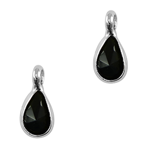 Hanger van crystal glas drop Black-silver