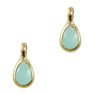 Hanger van crystal glas drop Light blue-gold