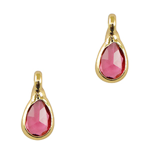 Hanger van crystal glas drop Pink-gold