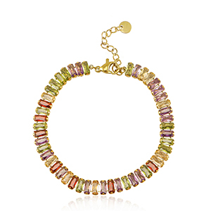 Armbanden van Stainless steel Roestvrij staal (RVS) Goud-multicolour