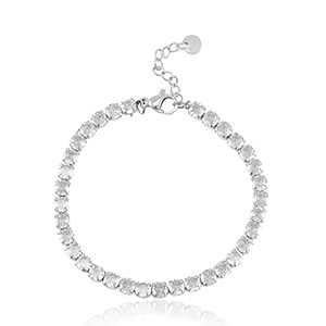 Armbanden van Stainless steel Roestvrij staal (RVS) Zilver-crystal